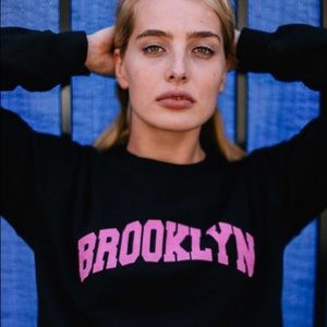 *NWT* Brooklyn Swearshirt-Black & Hot Pink